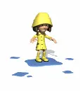 girl splashing in puddles