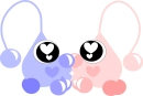 Light Blue and Light Pink Kissing Love Frosting Droplets