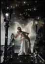 blindfolded woman on pier gothic
