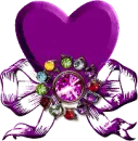 purple heart with bow