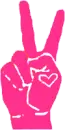 Peace sign w/heart.