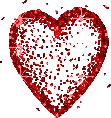 red glitter flecks heart