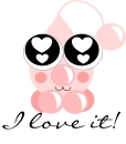 Light Pink Frosting Droplet "I Love It"
