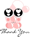 Light Pink Frosting Droplet "Thank You"