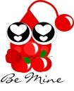 Red Frosting Droplet Valentines / Love "Be Mine"