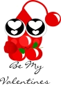 Red Frosting Droplet Valentines / Love "Be My Valentines"