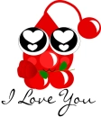Red Frosting Droplet Valentines / Love "I Love You"