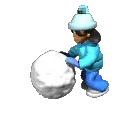 girl making a snowball