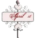 white heart street sign april ST