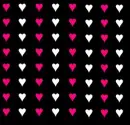 pink &white hearts on black
