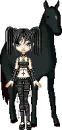 Ride a Dark Horse, Goth Girl with her black horse!
