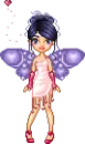 Cute fairy girl with hearts on her wings!