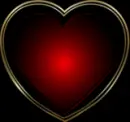 glowing red heart on black
