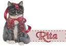 Black Cat with bow - Rita