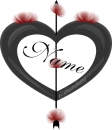 Arrow through heart flowers
