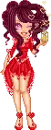 Cute Valentine's girl winking, holding a bottle of love potion