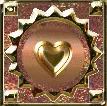 gold with pink glitter heart