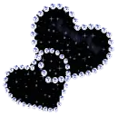 black hearts with diamonds