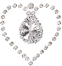 valentine heart rhinestones