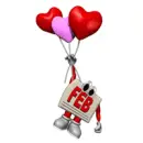 cute february calendar with balloons