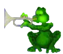 FROG PLAYING TRUMPET