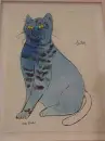 Cat Blue-Worhol-Art