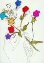 Hand With Flower-Worhol-Art