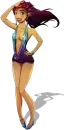 The top model dancing to music