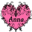 Pink and Black Heart - Anna