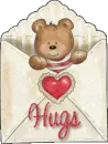 hugs! bear in envelope