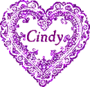 Purple Lace Heart - Cindy