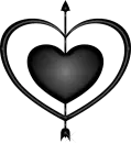 Arrow through heart black GIF Practice