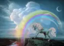 Horse and rainbow valley. 