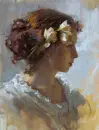 Girl wearing flowers