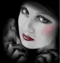 blinking goth lady