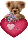 I love you bear w/ bouquet