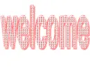 Welcome red text