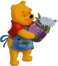 pooh with flower