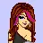 hot girl's pink streak head