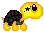 yellow and black turtle