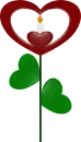 Heart Flower Candle Glitter Graphic