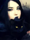 Black Women whith Cat