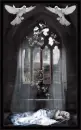 goth girl at cathedral window