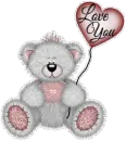 love you bear w/  balloon