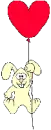heart balloon bunny:be mine
