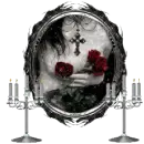 Goth Girl with Roses and Candelabra