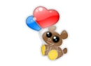a teddy bear with baloons
