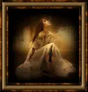 pretty woman with violin in frame
