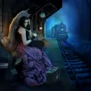 waiting for the train