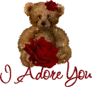 I adore you bear w/rose